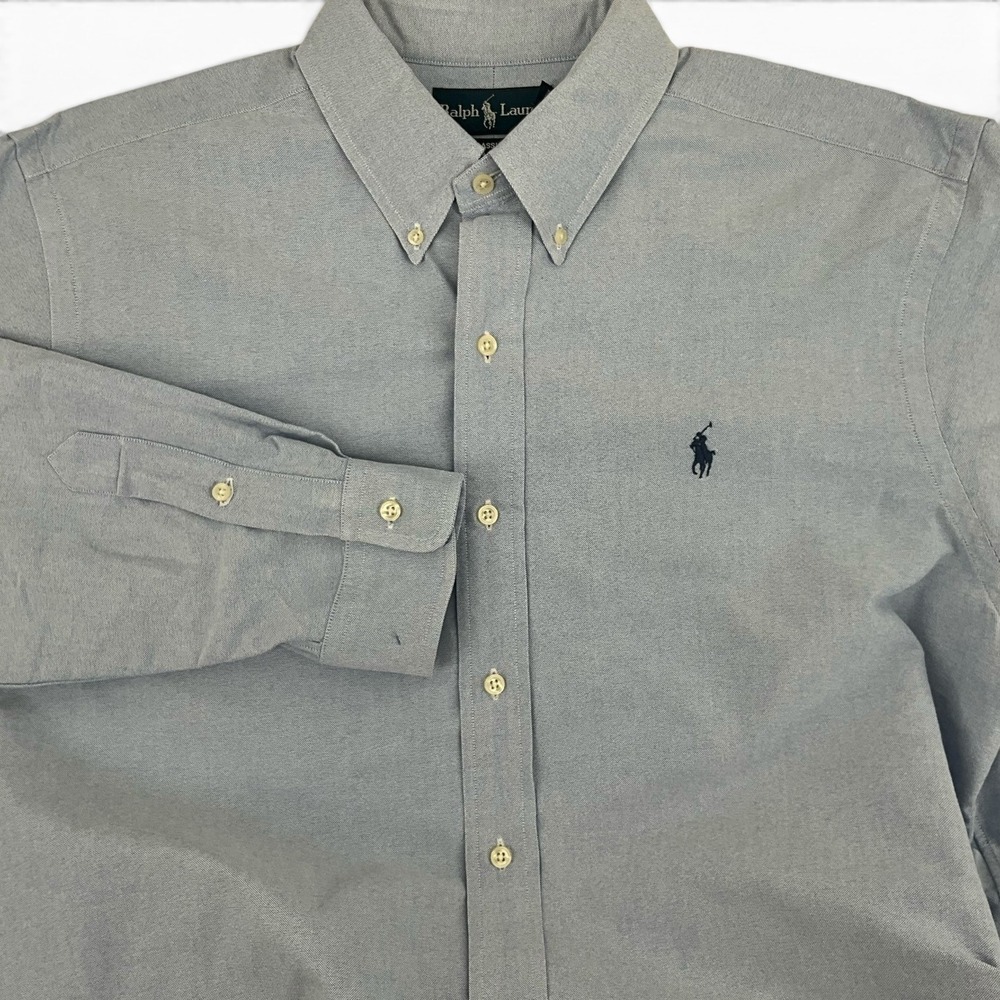 Ralph Lauren Mens XL Classic Fit Blue Oxford Button Down Shirt Long Sleeve